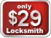 Image of 29 dollars for locksmith service.